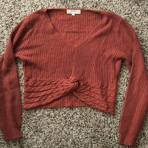 Rust orange crop sweater